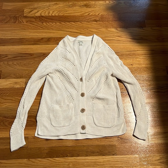 L.L. Bean Sweaters - LL Bean cotton-linen button down cardigan
